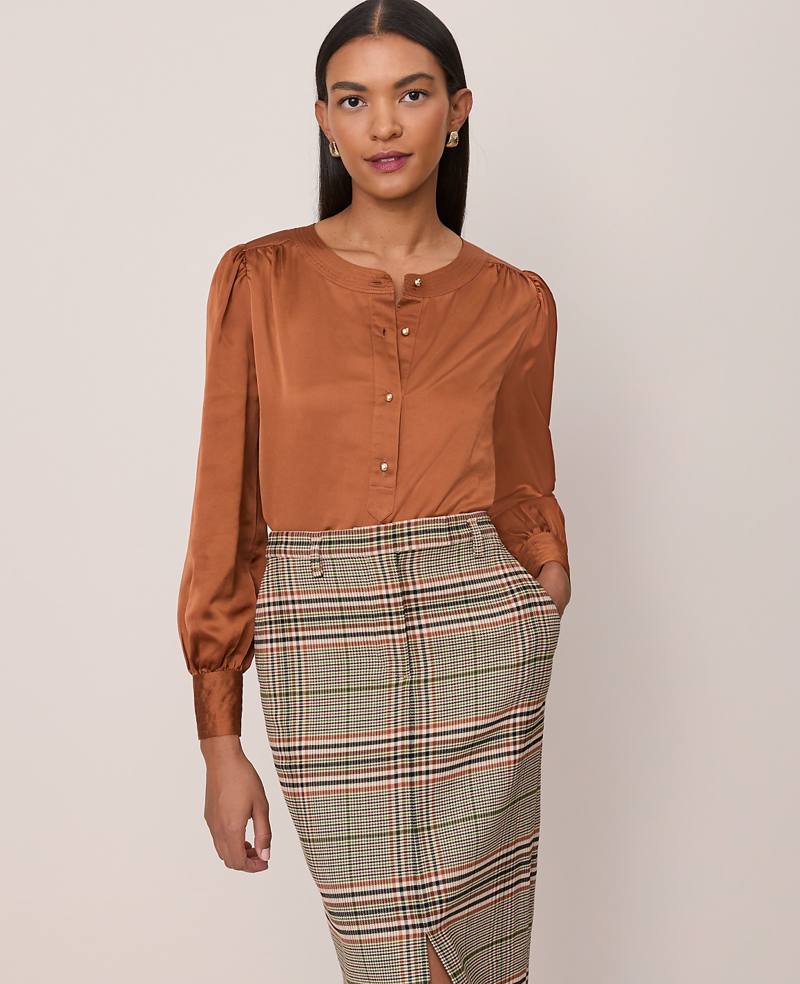 Petite Satin Button Popover