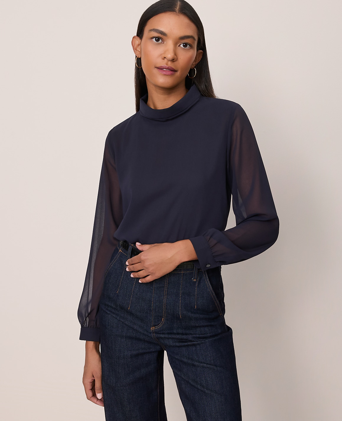 Mock Neck Blouse
