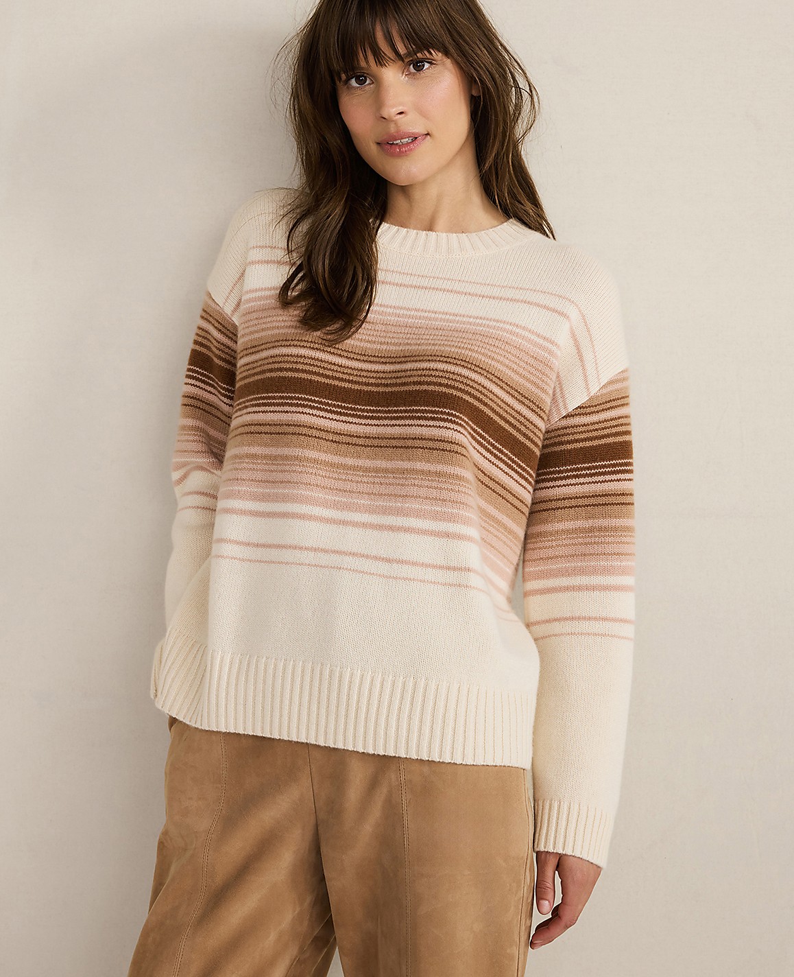 Haven Well Within Cashmere Ombr&eacute; Stripe Crewneck Sweater