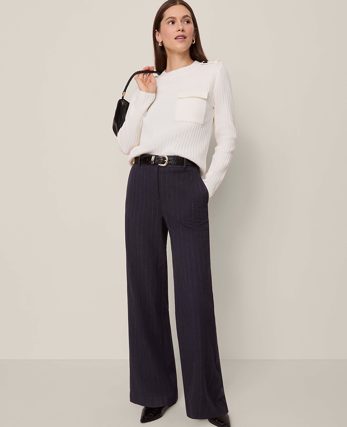Ribbed Pocket Sweater