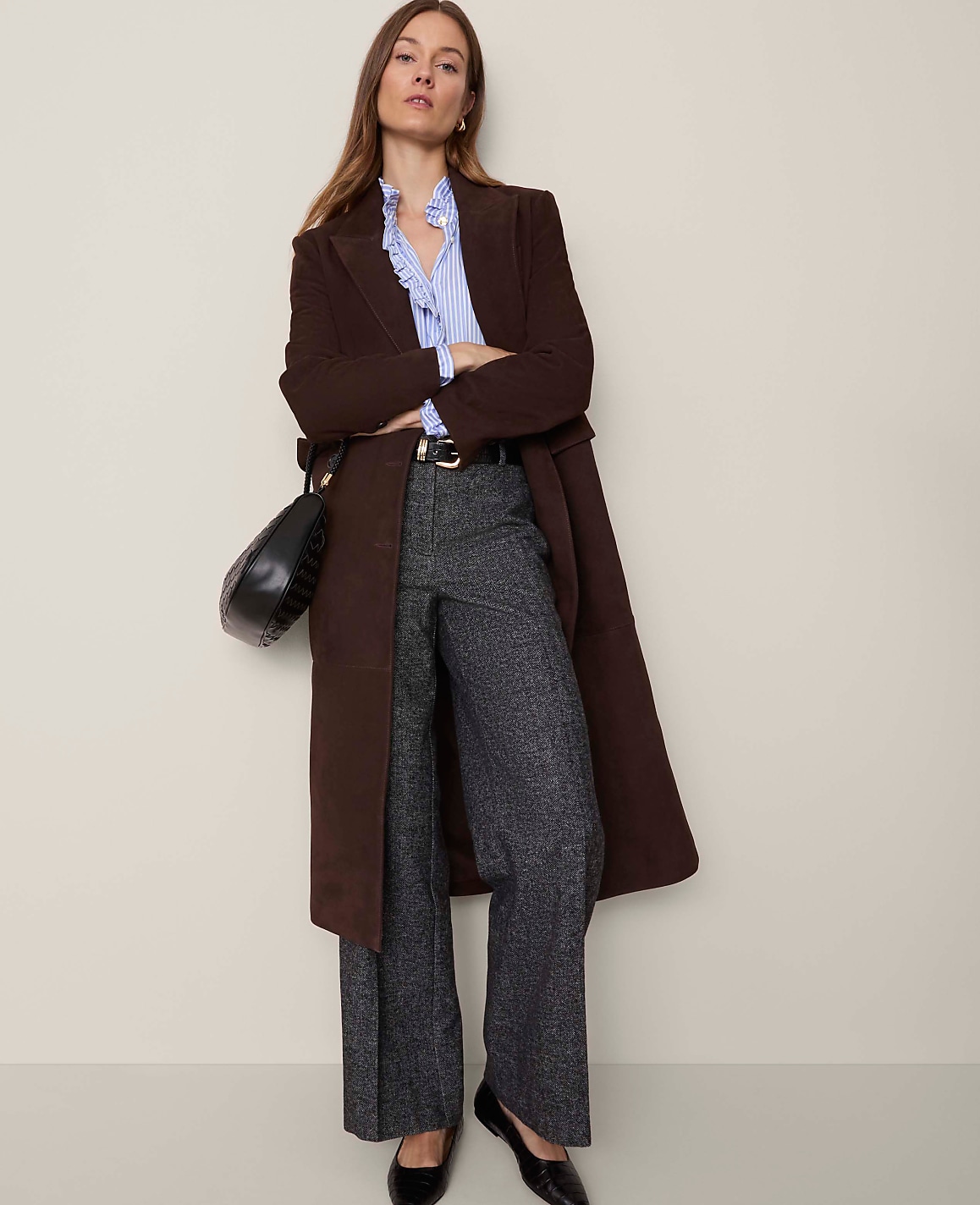 The Wide-Leg Pant in Herringbone