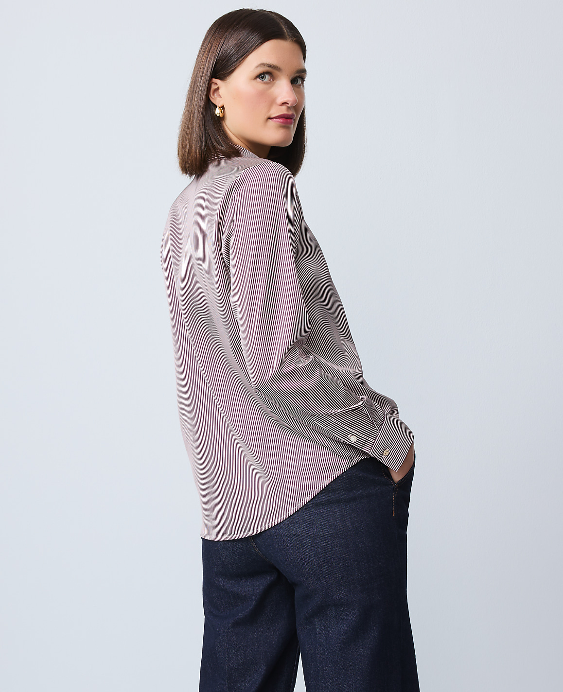 Striped Satin Modern Shirt