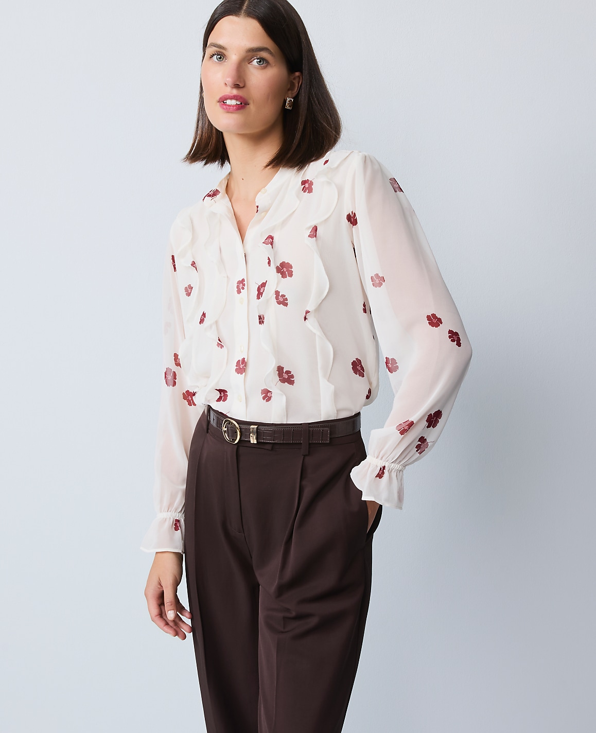 Floral Ruffle Shirt