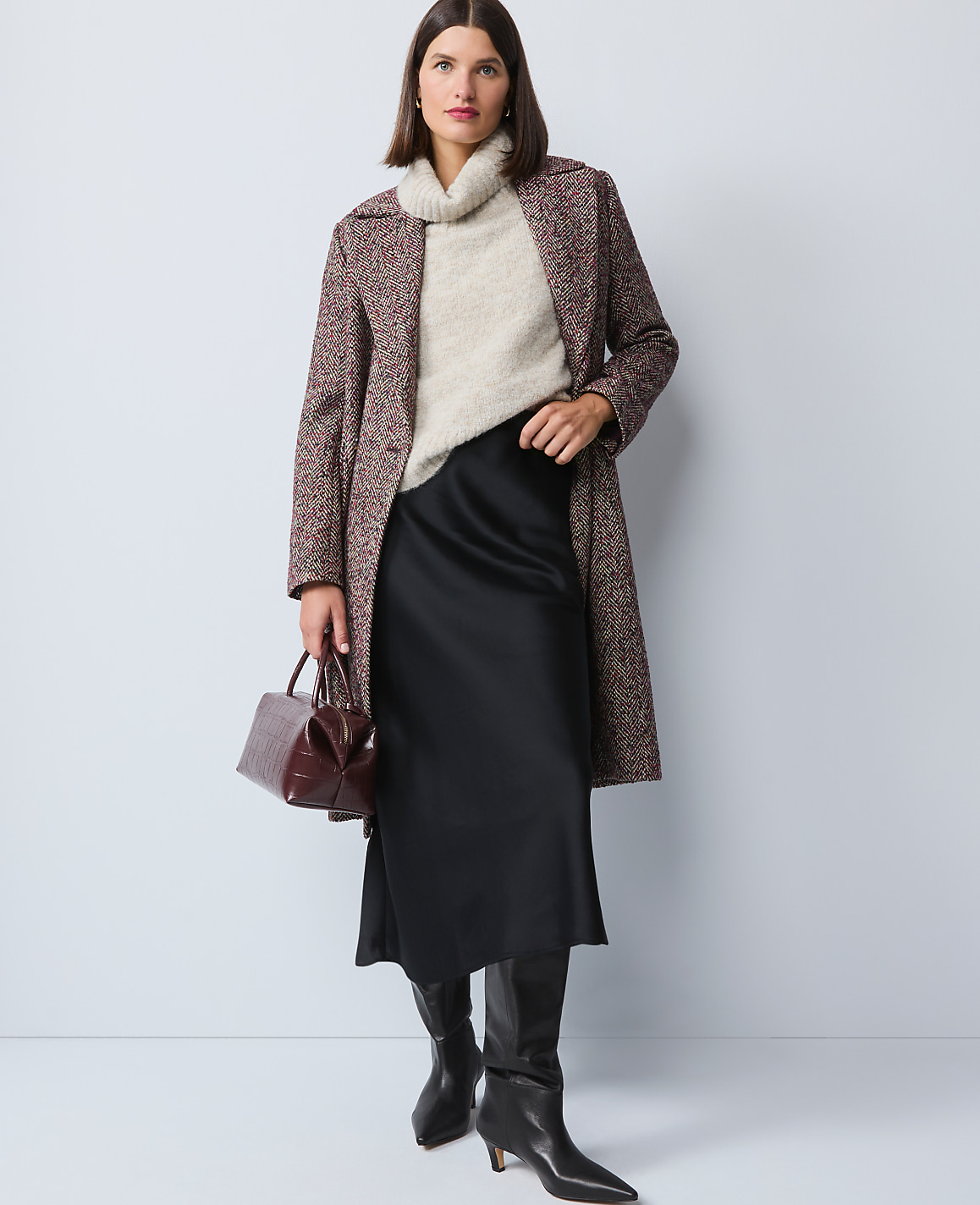Satin Bias Midi Slip Skirt