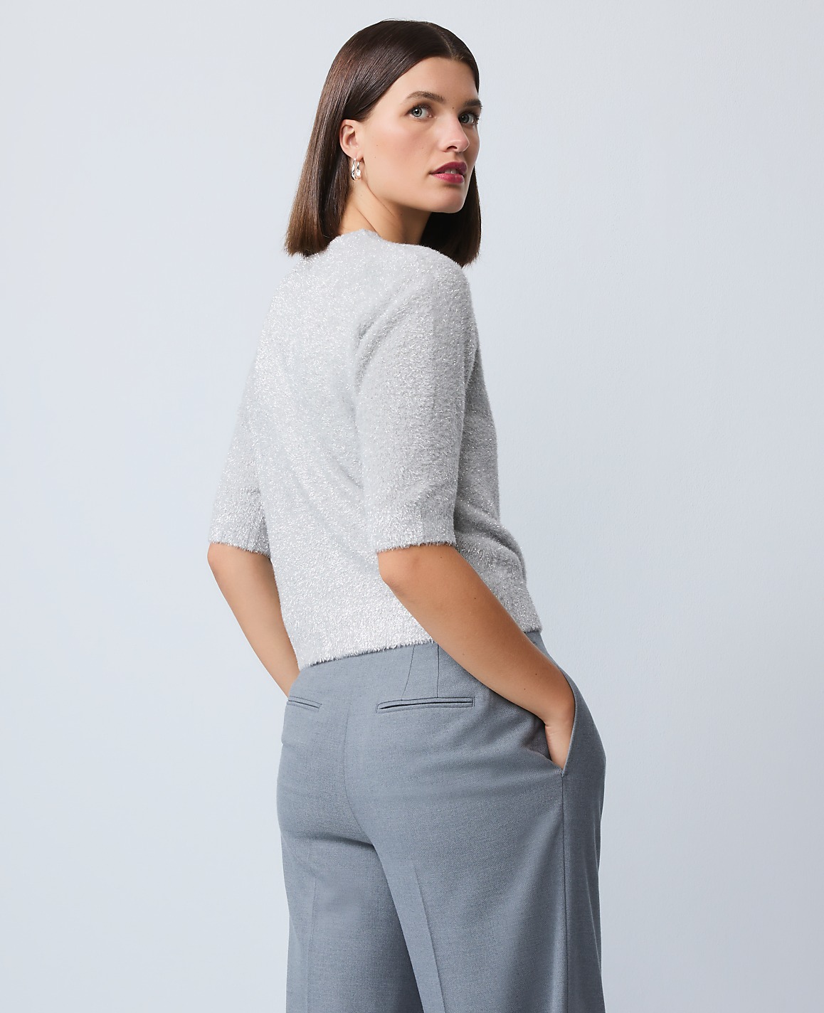 Petite Metallic Sweater Tee