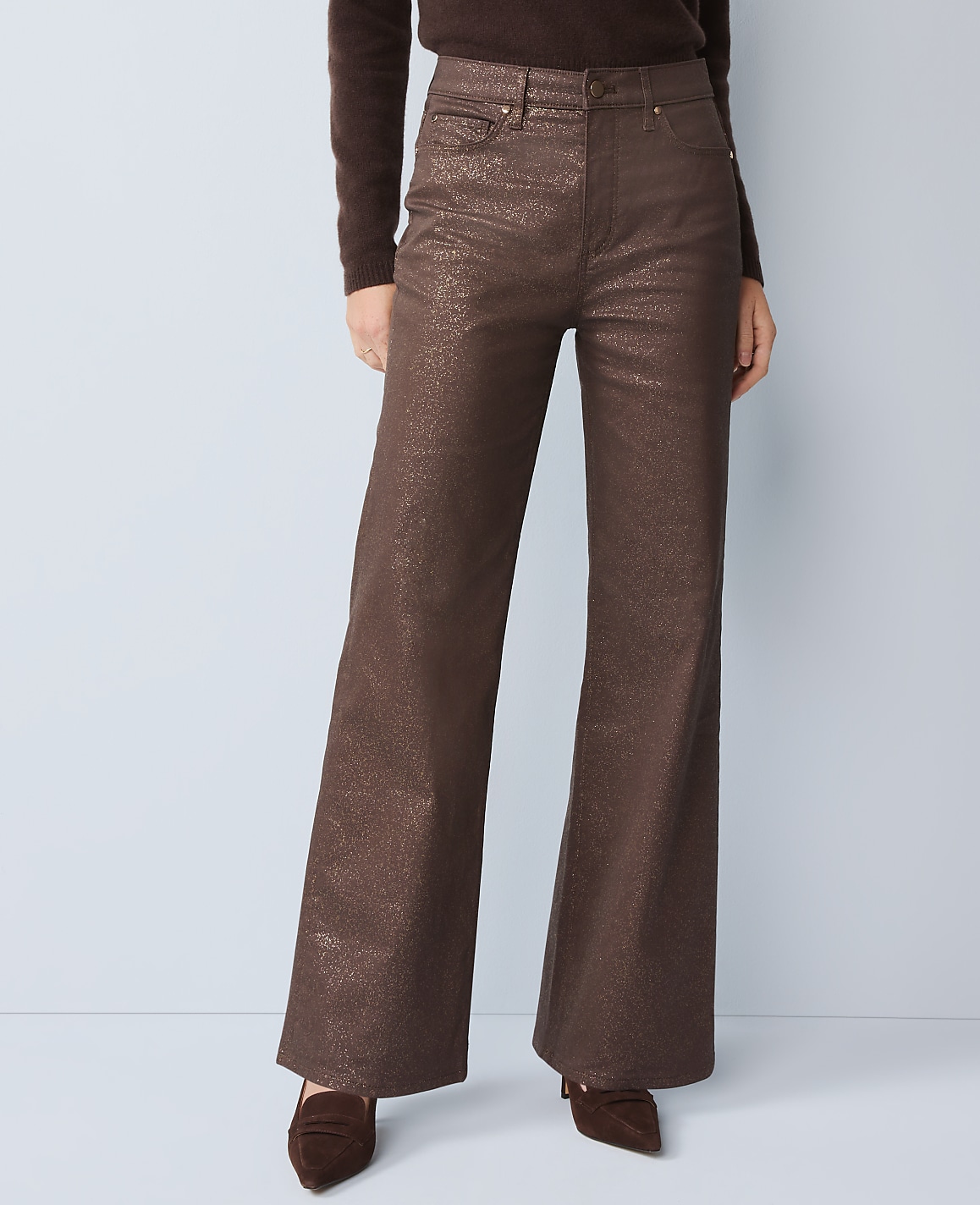 The Petite Shimmer Wide-Leg Jean
