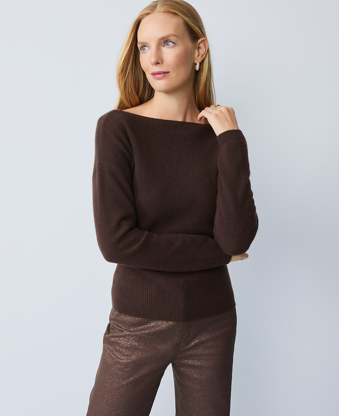 Studio Collection Cashmere Off-The-Shoulder Sweater