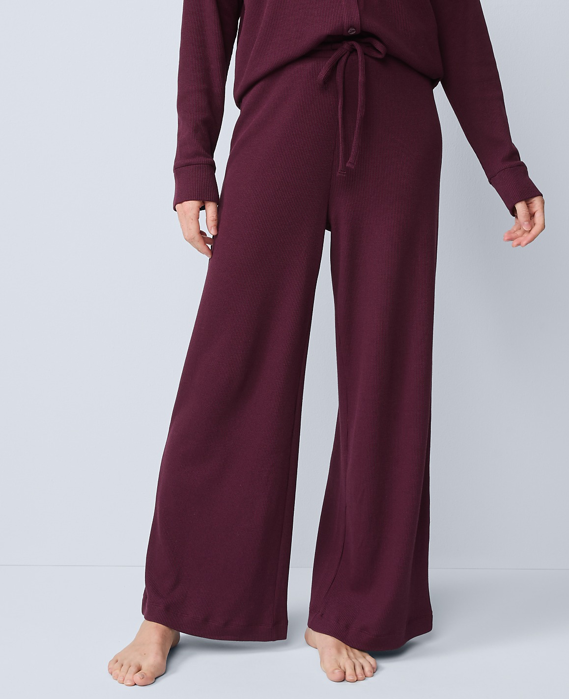 Waffle Wide-Leg Lounge Pants