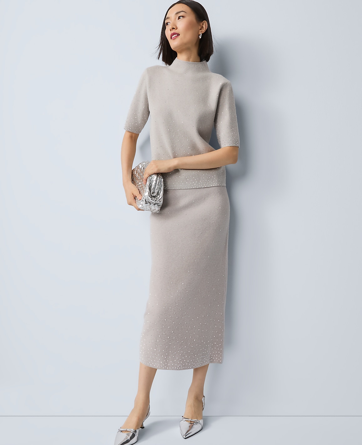 Embellished Sweater Skirt