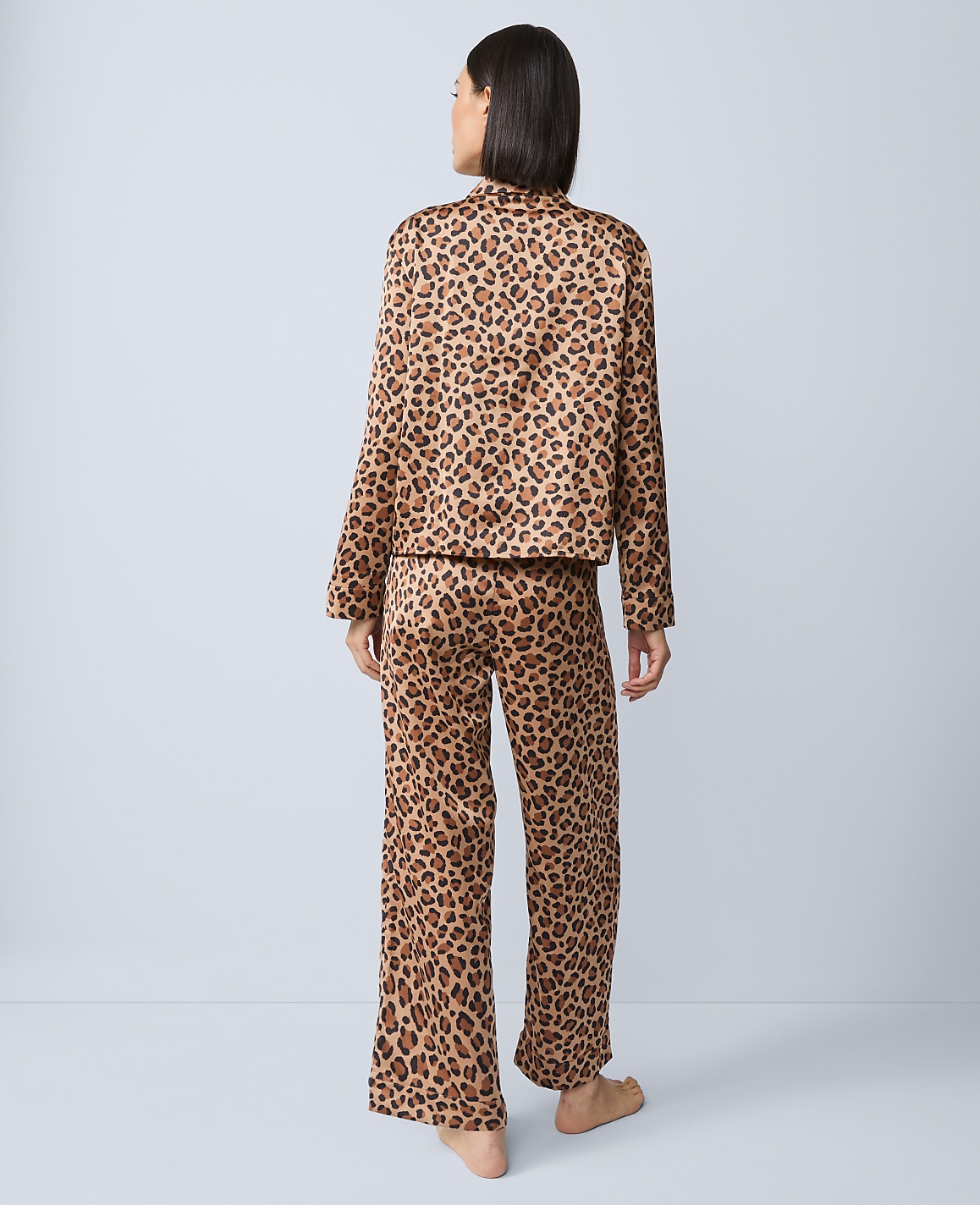 Satin Tie Front Pajama Set