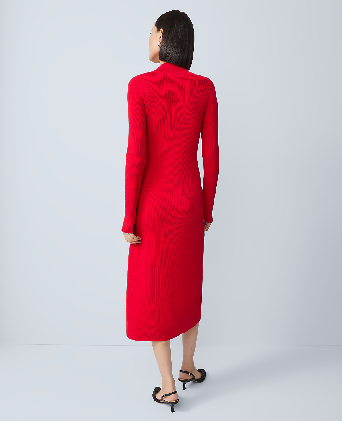 Ribbed Button Sweater Dress