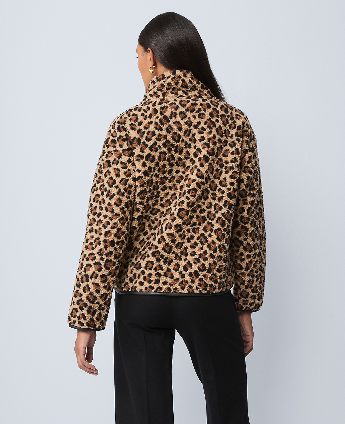 Weekend Animal Print Sherpa Pullover
