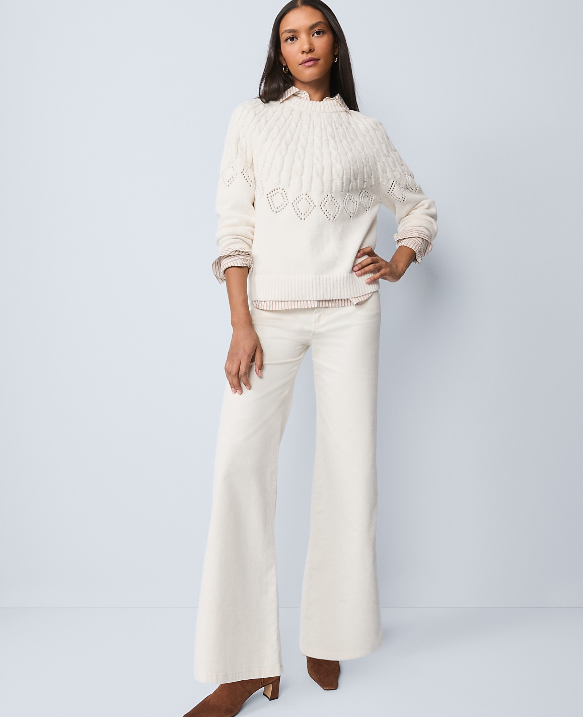 Petite Weekend Wide-Leg Corduroy Pant