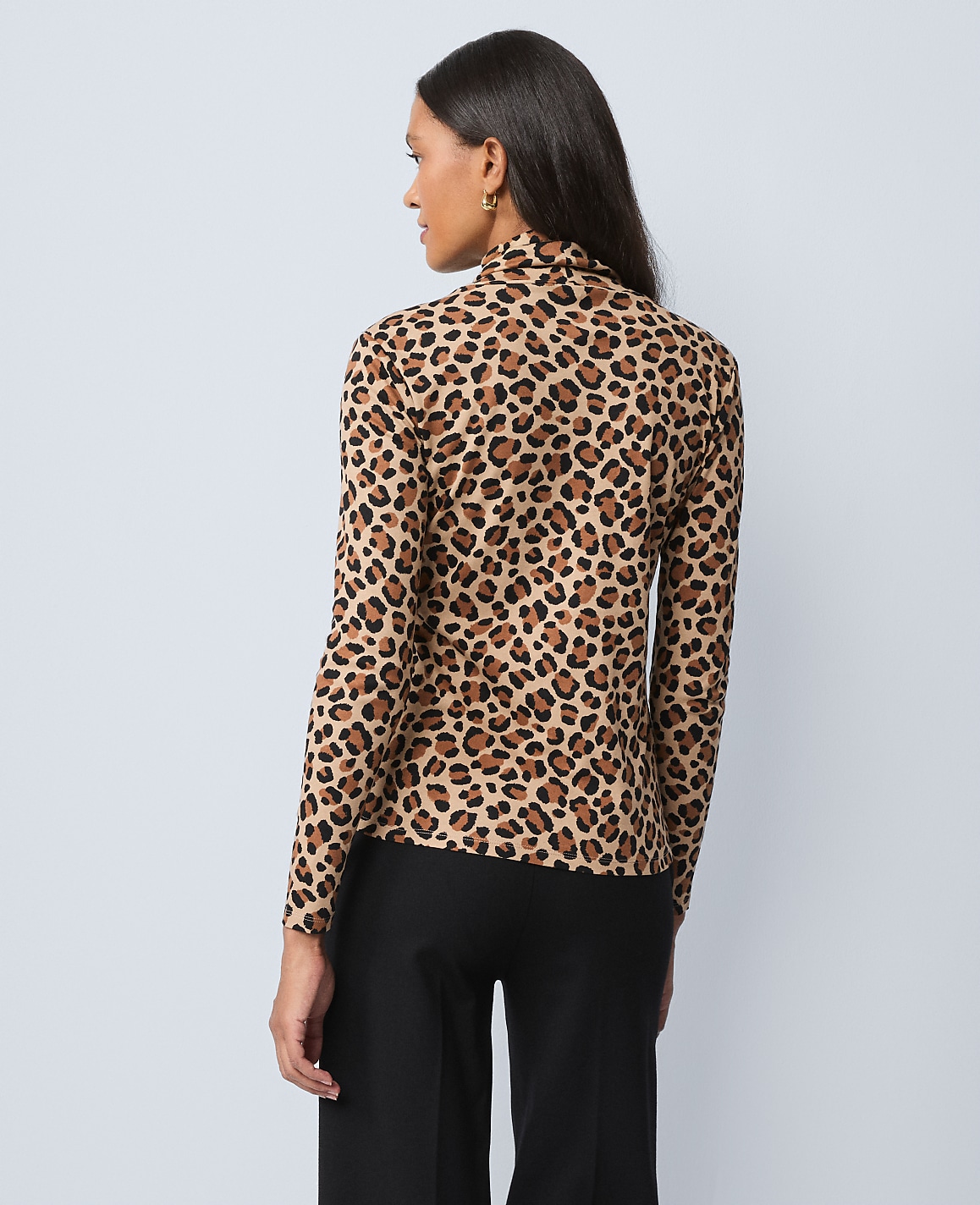 Weekend Animal Print Turtleneck Top