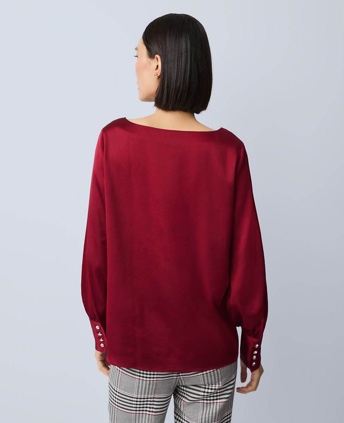 Petite Satin Boat Neck Popover
