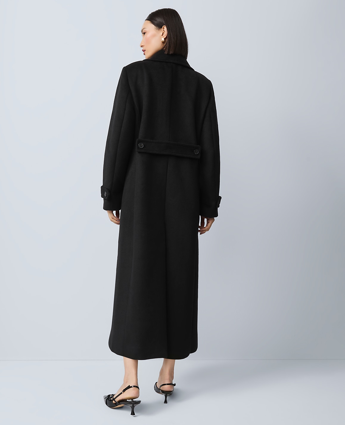 Petite Fitted Double Breasted Long Coat