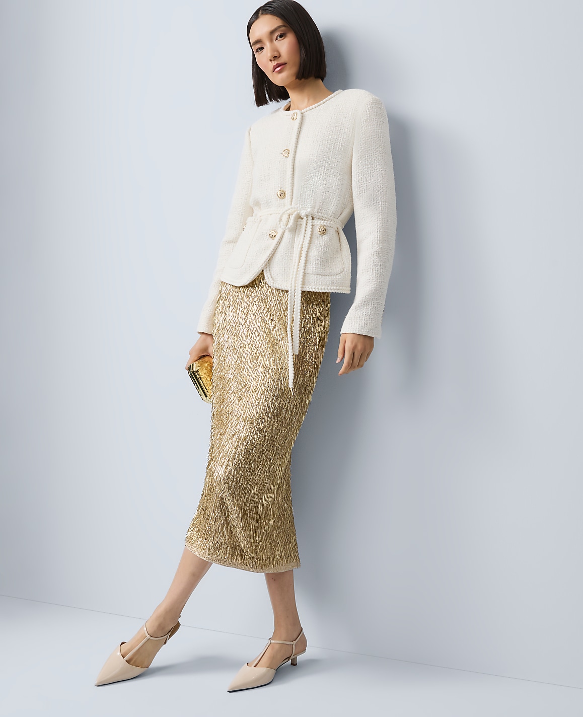 Tweed Belted Jacket