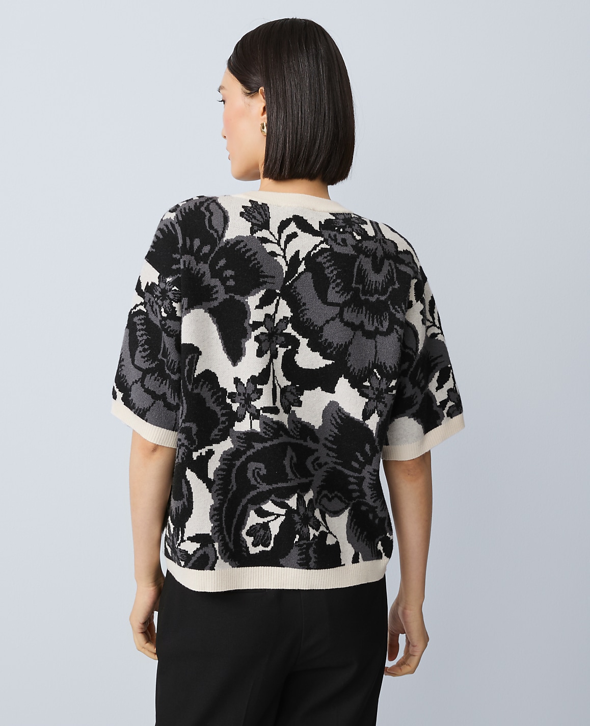 Floral Jacquard Sweater Tee