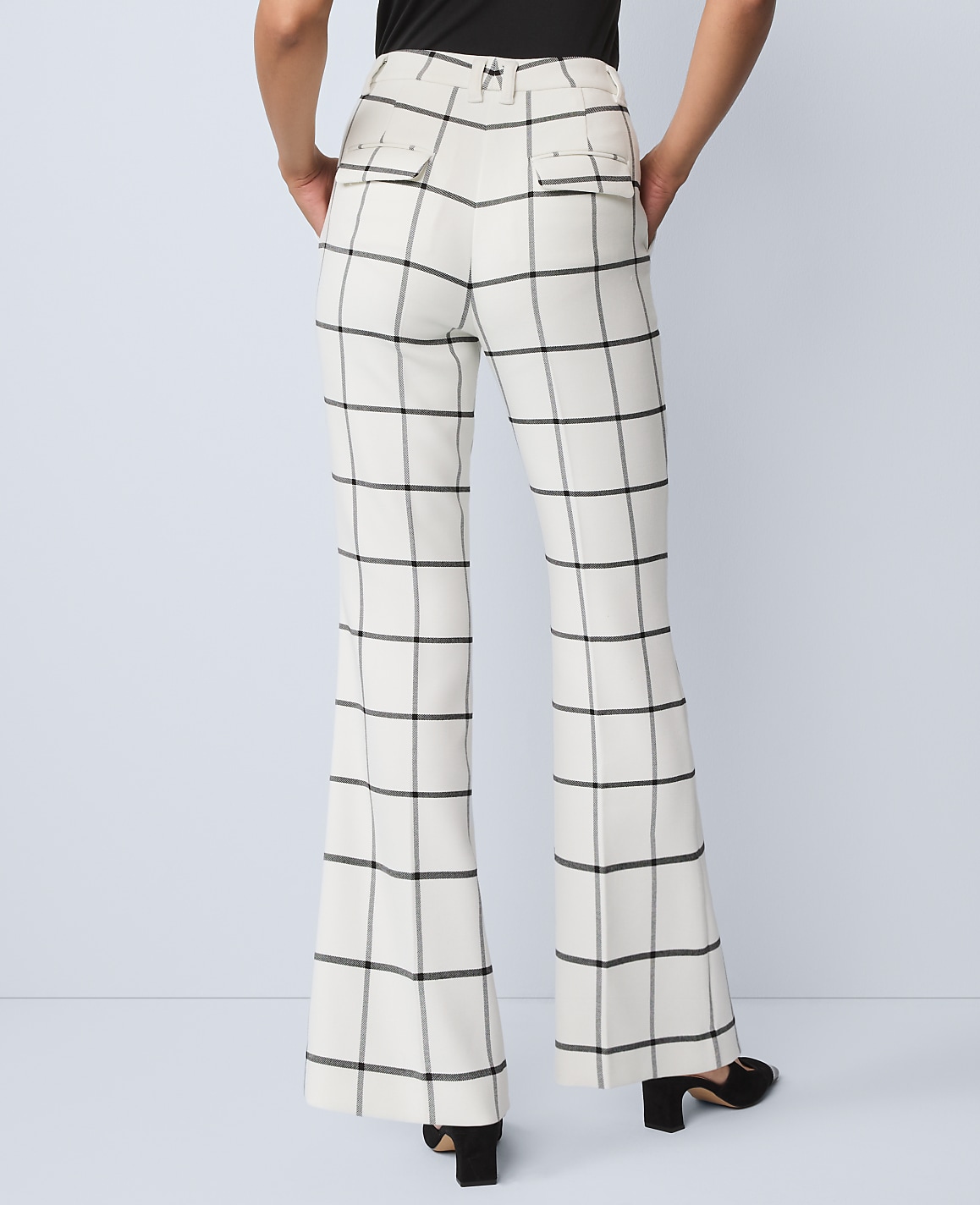 The Petite Slim Flare Trouser In Windowpane