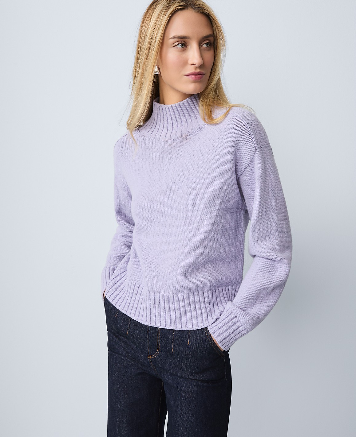 Ribbed Mock Neck Sweater