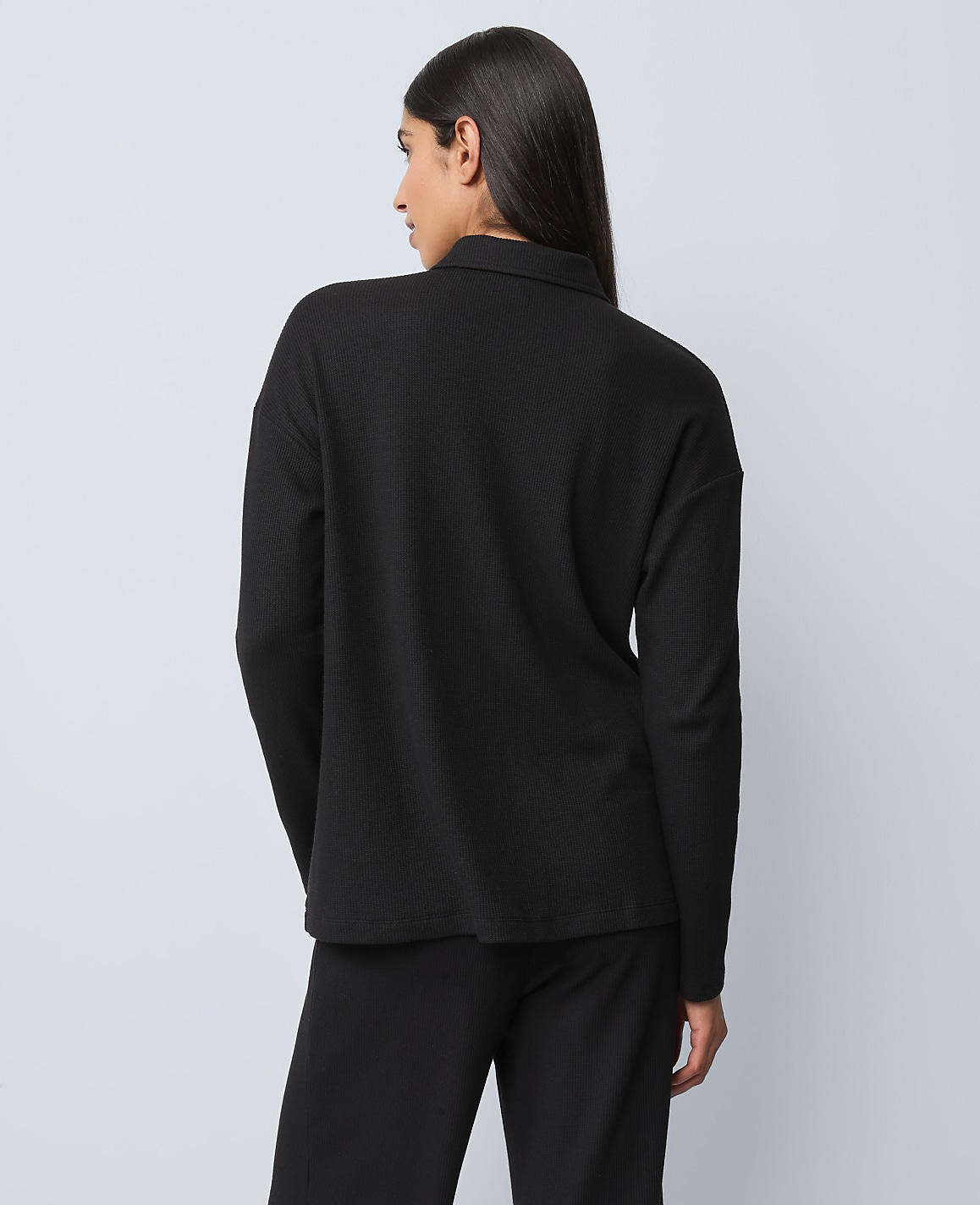 Waffle Henley Lounge Top