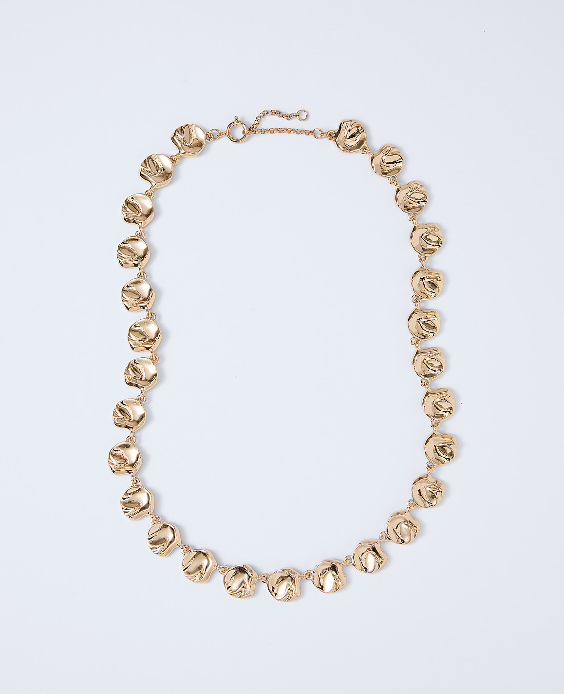 Hammered Metal Disc Necklace