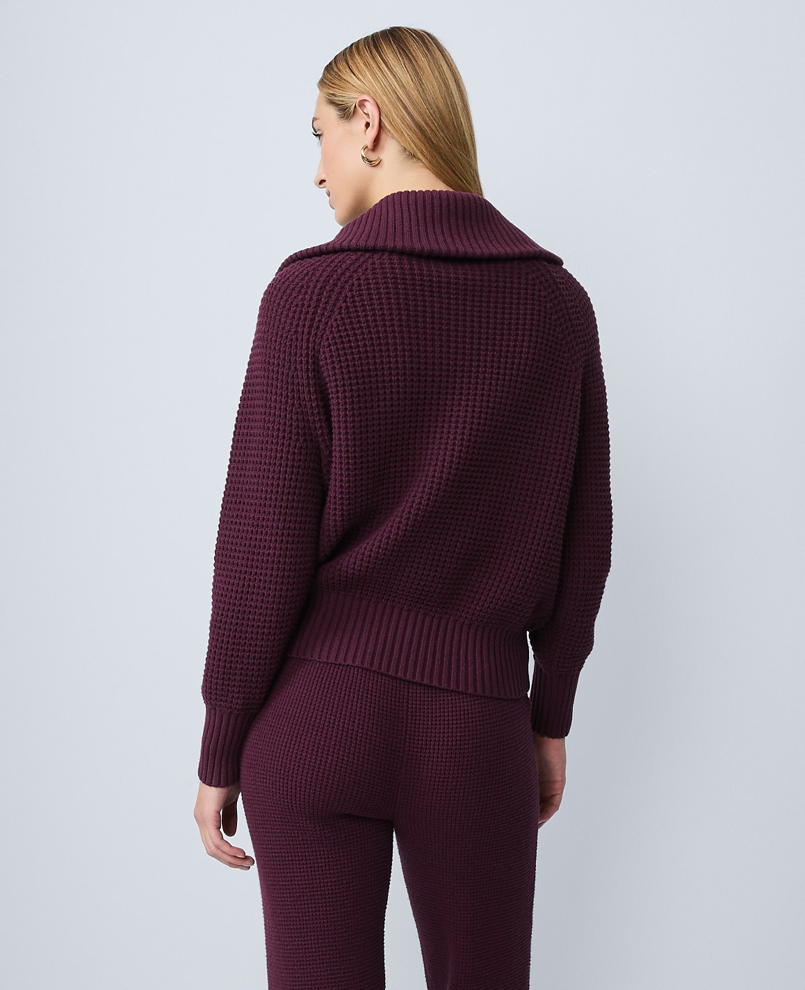 Weekend Half-Zip Waffle Sweater