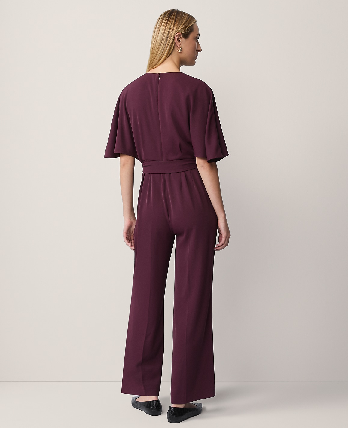 Belted Crew Neck Jumpsuit