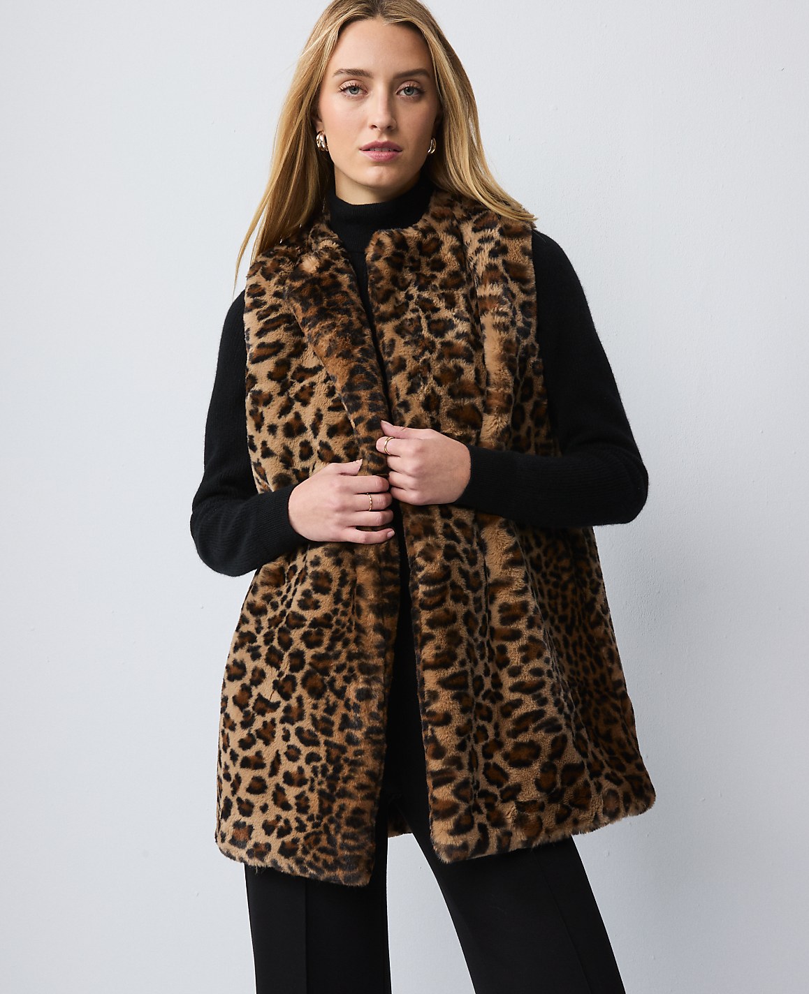 Weekend Faux Fur Animal Print Vest