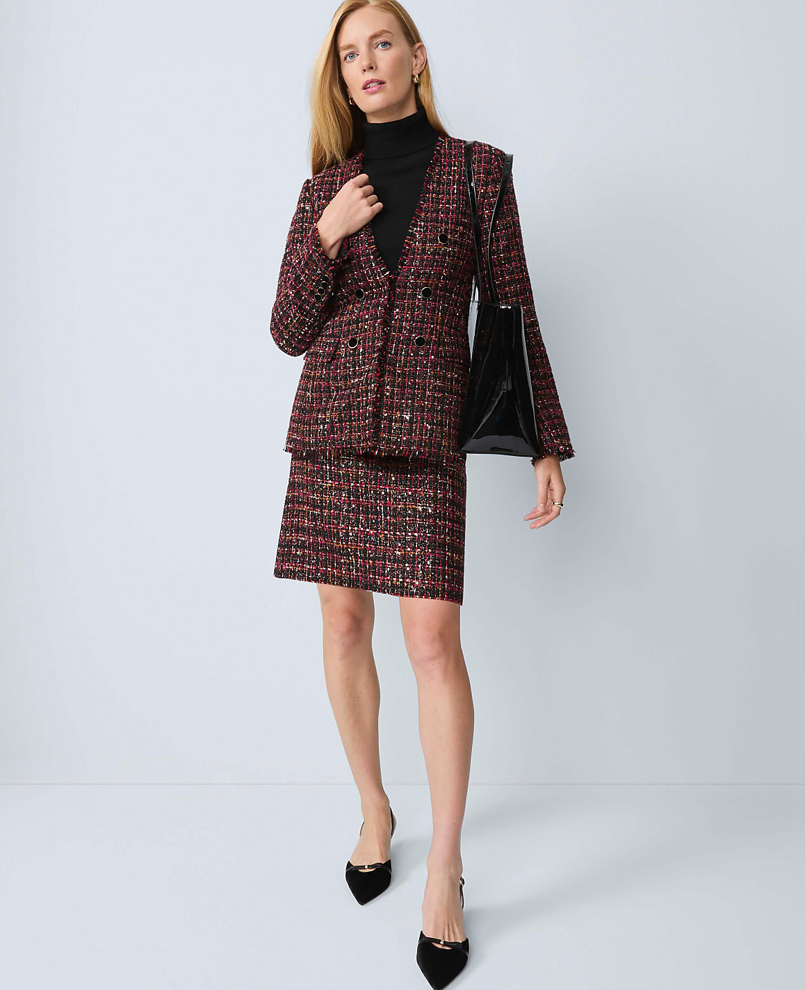 Sequin Tweed A-Line Skirt