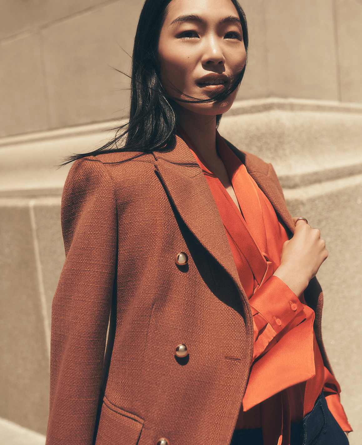 Fitted Long Double Breasted Coat