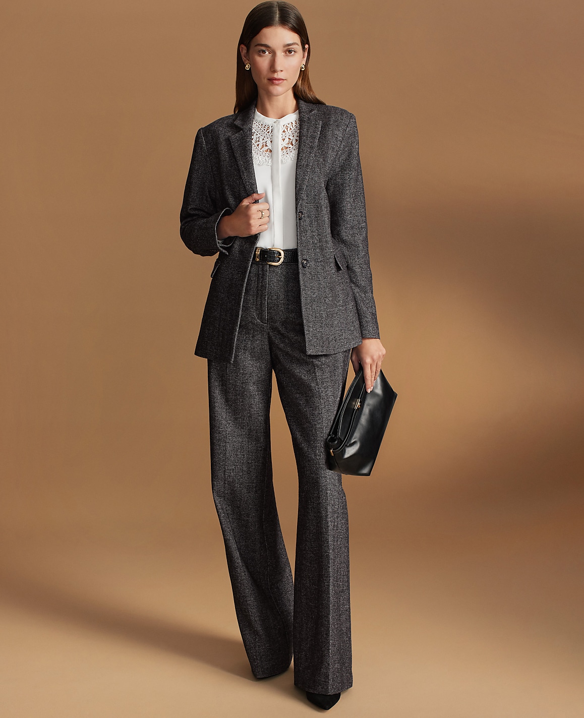The Wide-Leg Pant in Herringbone