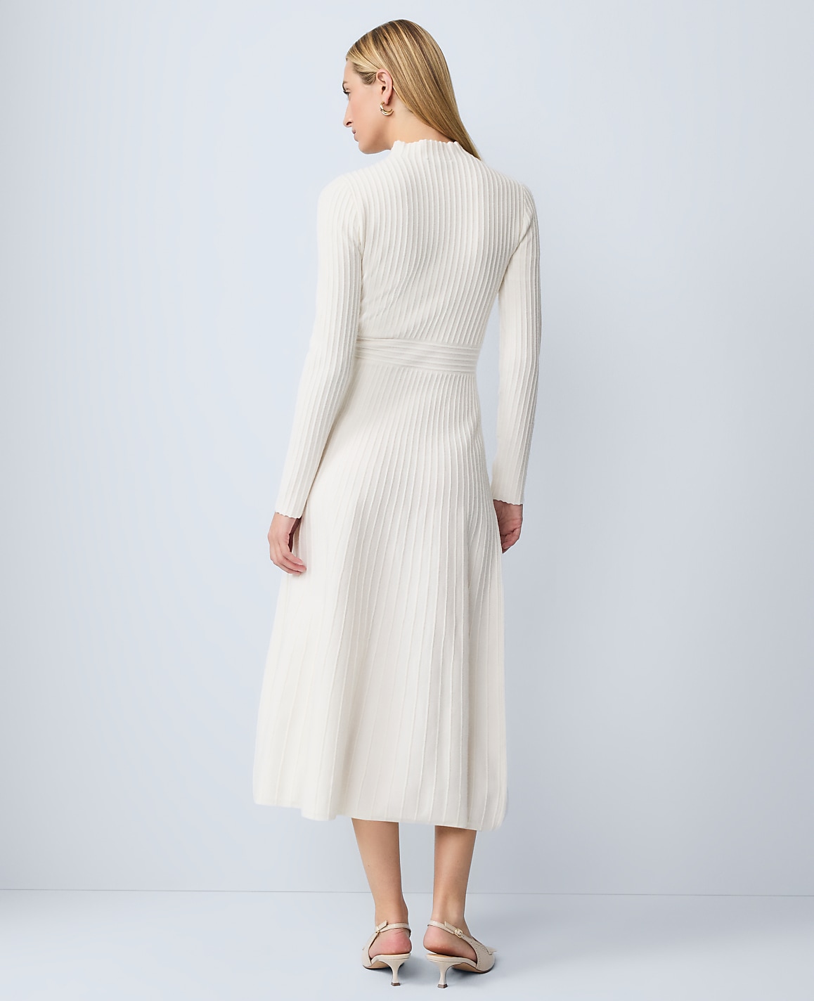 Petite Ribbed Mock Neck Sweater Dress