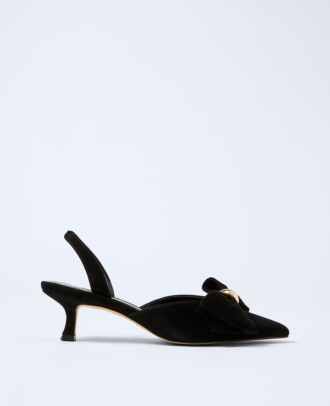 Suede Bow Slingback Pump