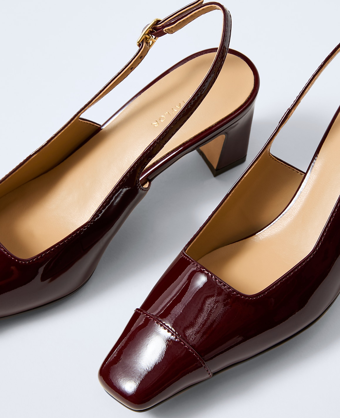 Cap Toe Patent Leather Slingback Pump