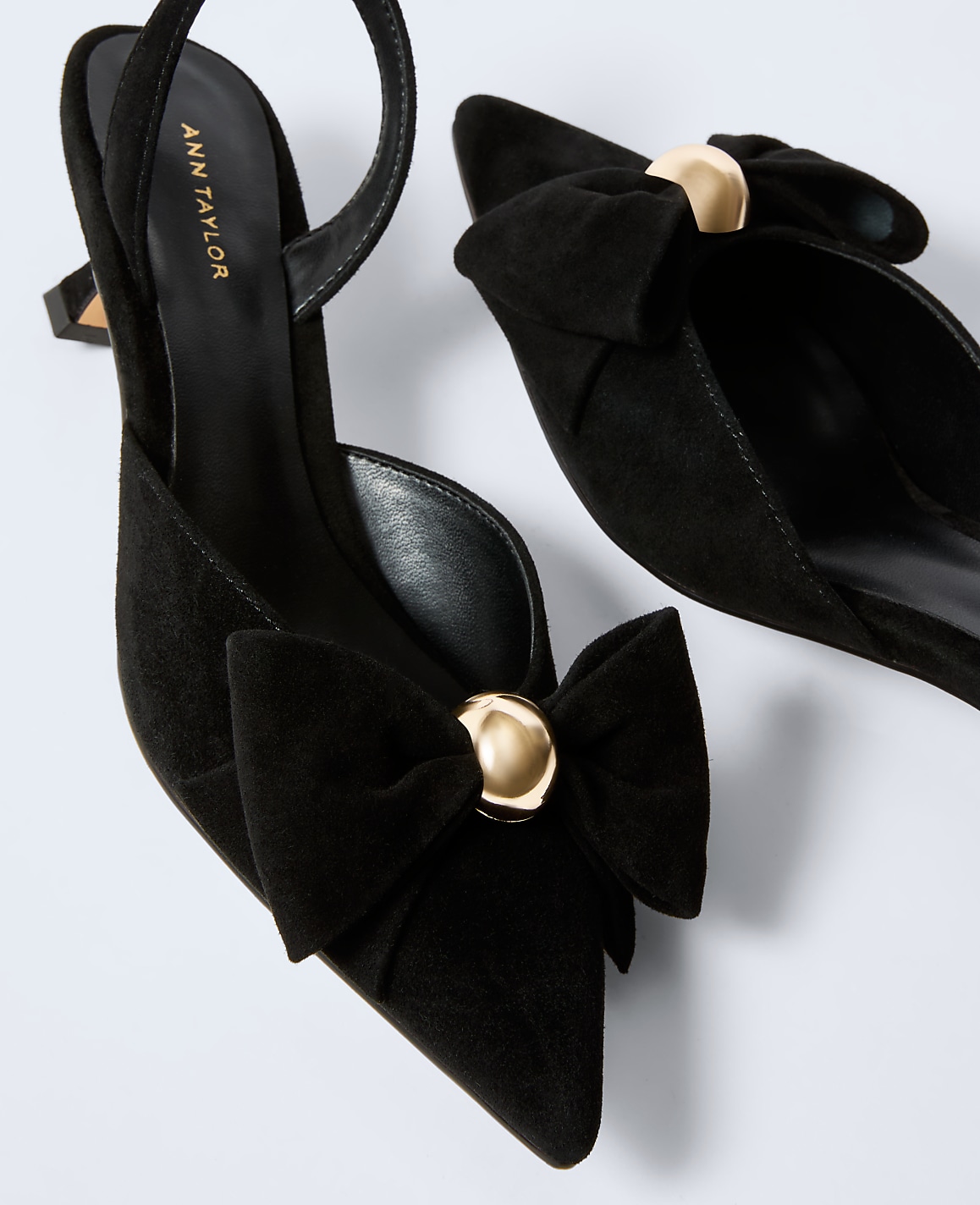 Suede Bow Slingback Pump