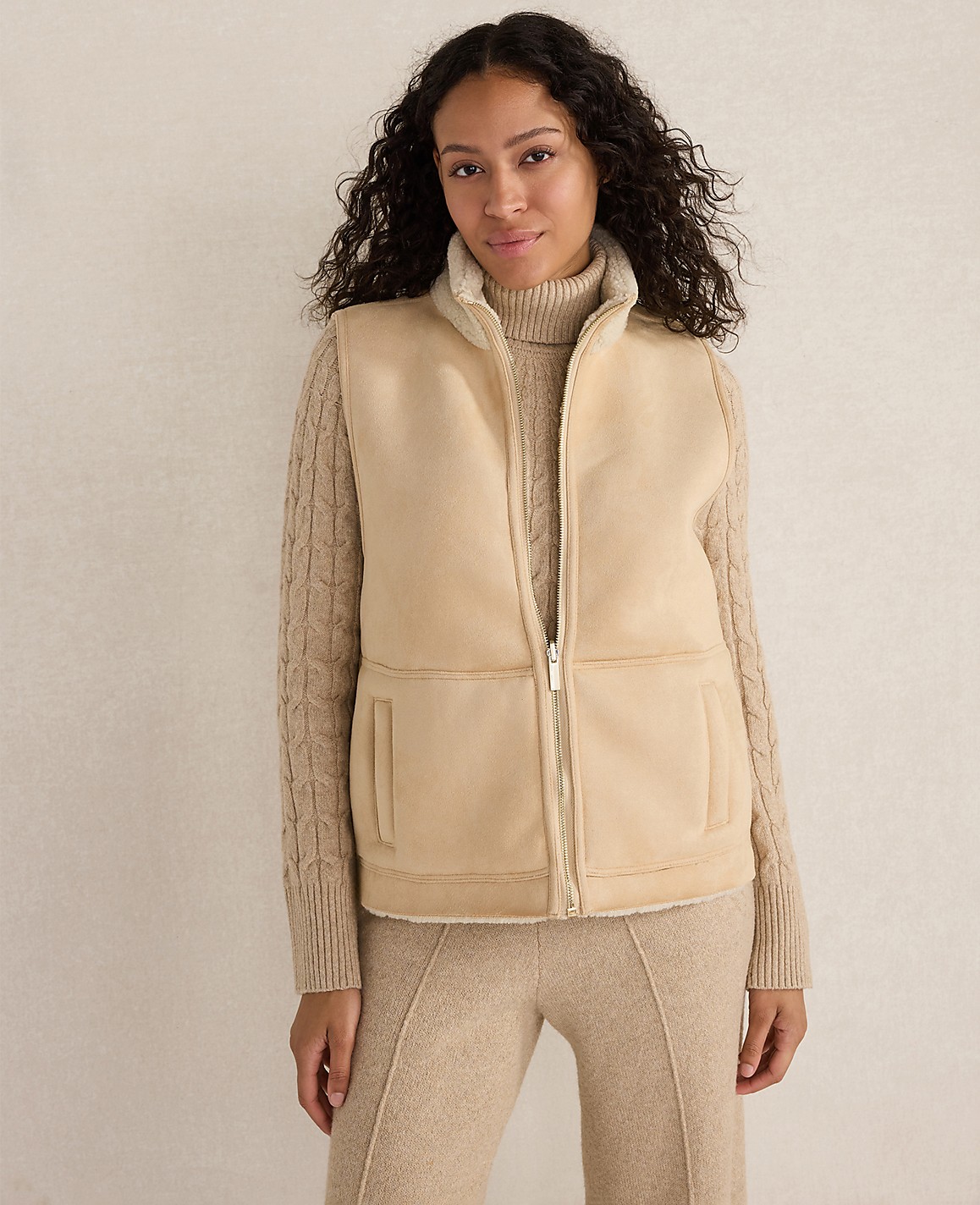 Haven Well Within Faux Suede and Sherpa Reversible Vest