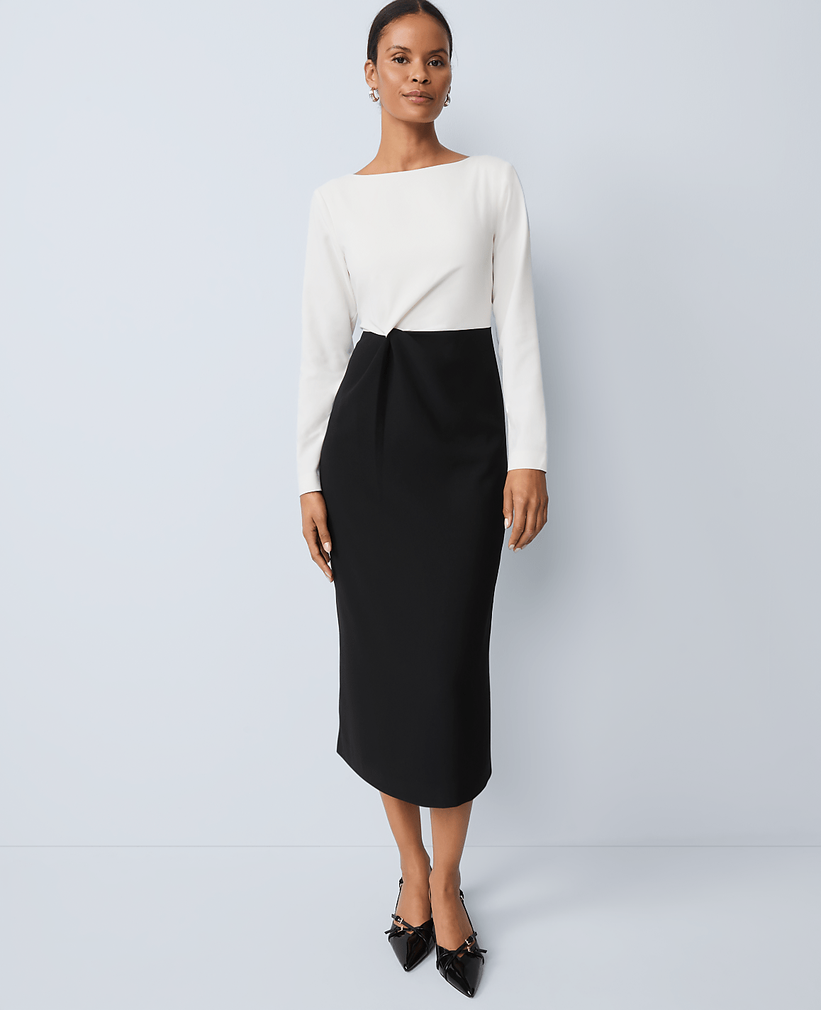 Colorblock Twist Midi Dress