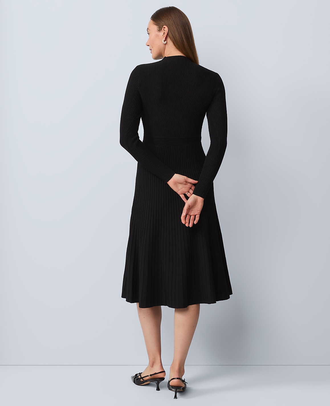 Ribbed Mock Neck Sweater Dress