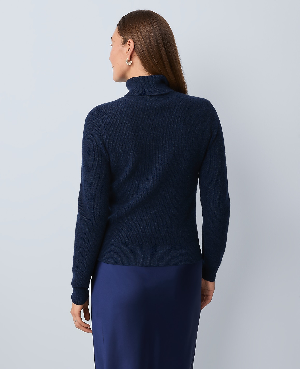 Studio Collection Cashmere Ribbed Turtleneck Sweater
