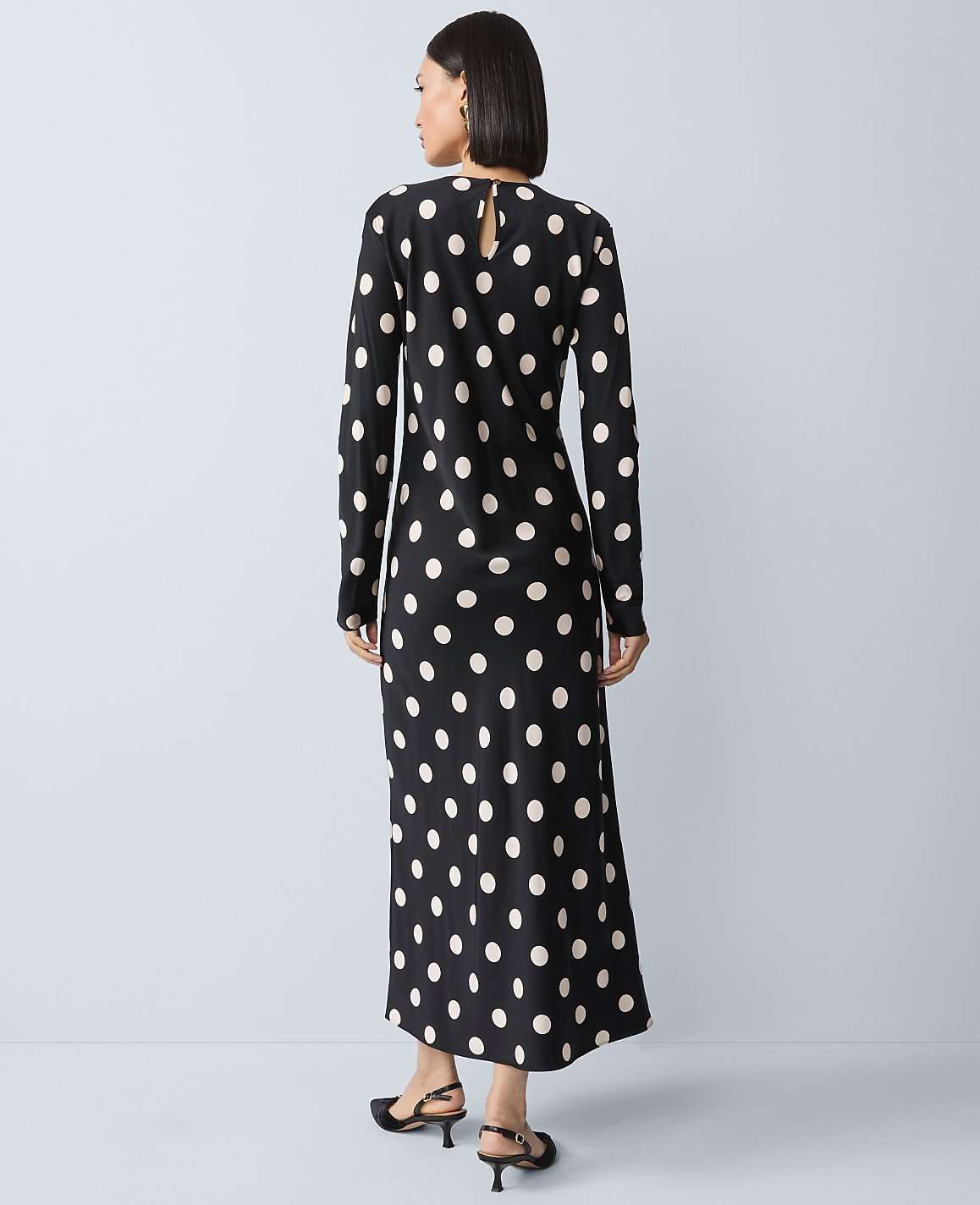Dotted Satin Sheath Dress