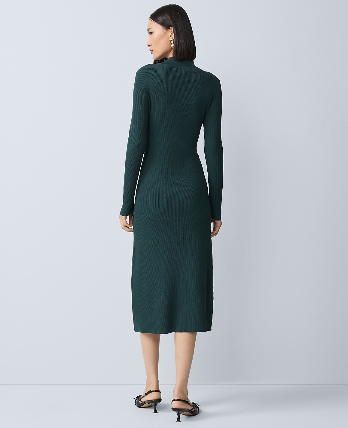 Ribbed Button Sweater Dress