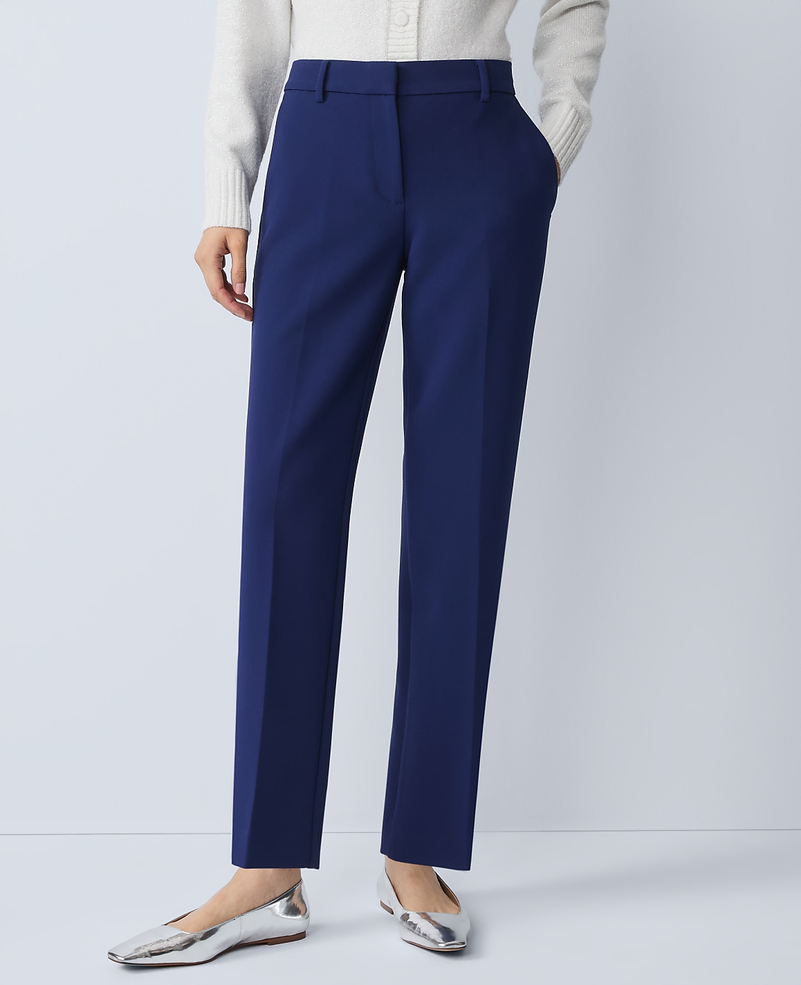 The Petite Eva Ankle Pant in Doubleweave