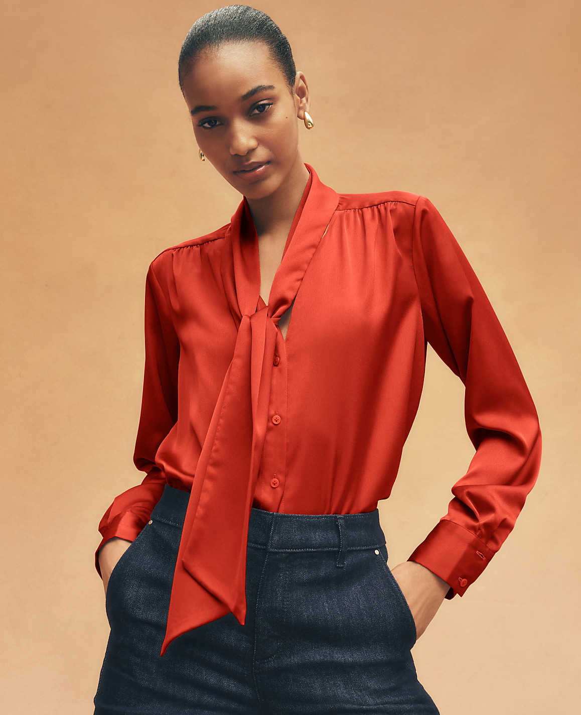 Satin Bow Blouse