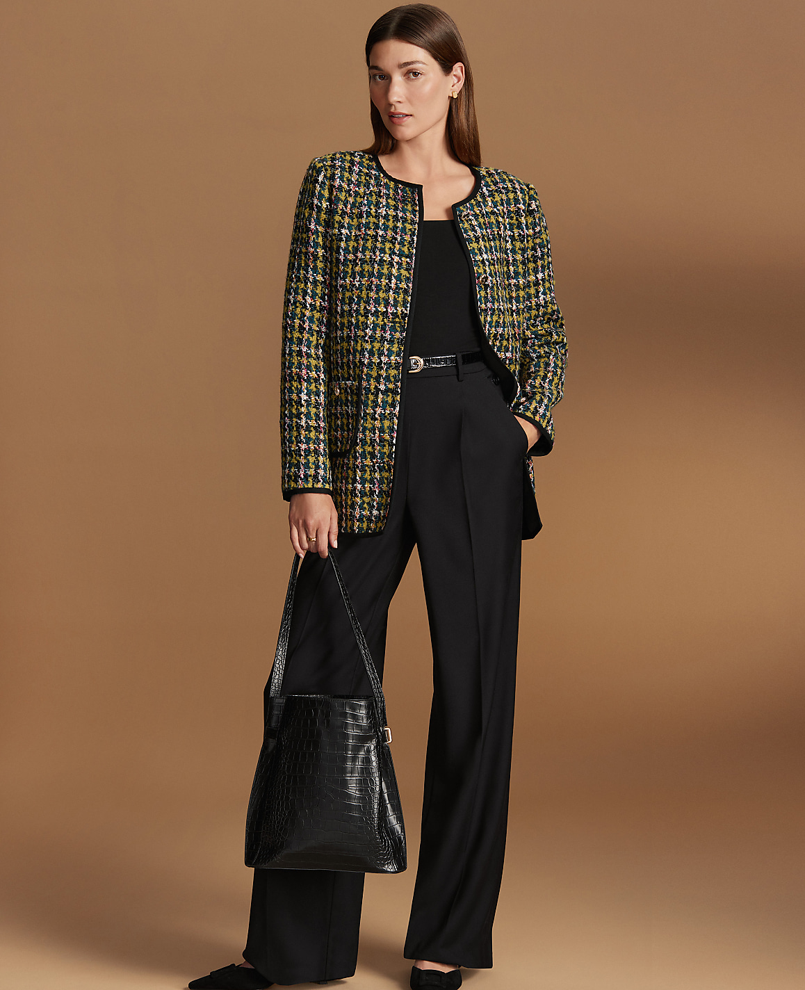 The Side Button Wide-Leg Pant