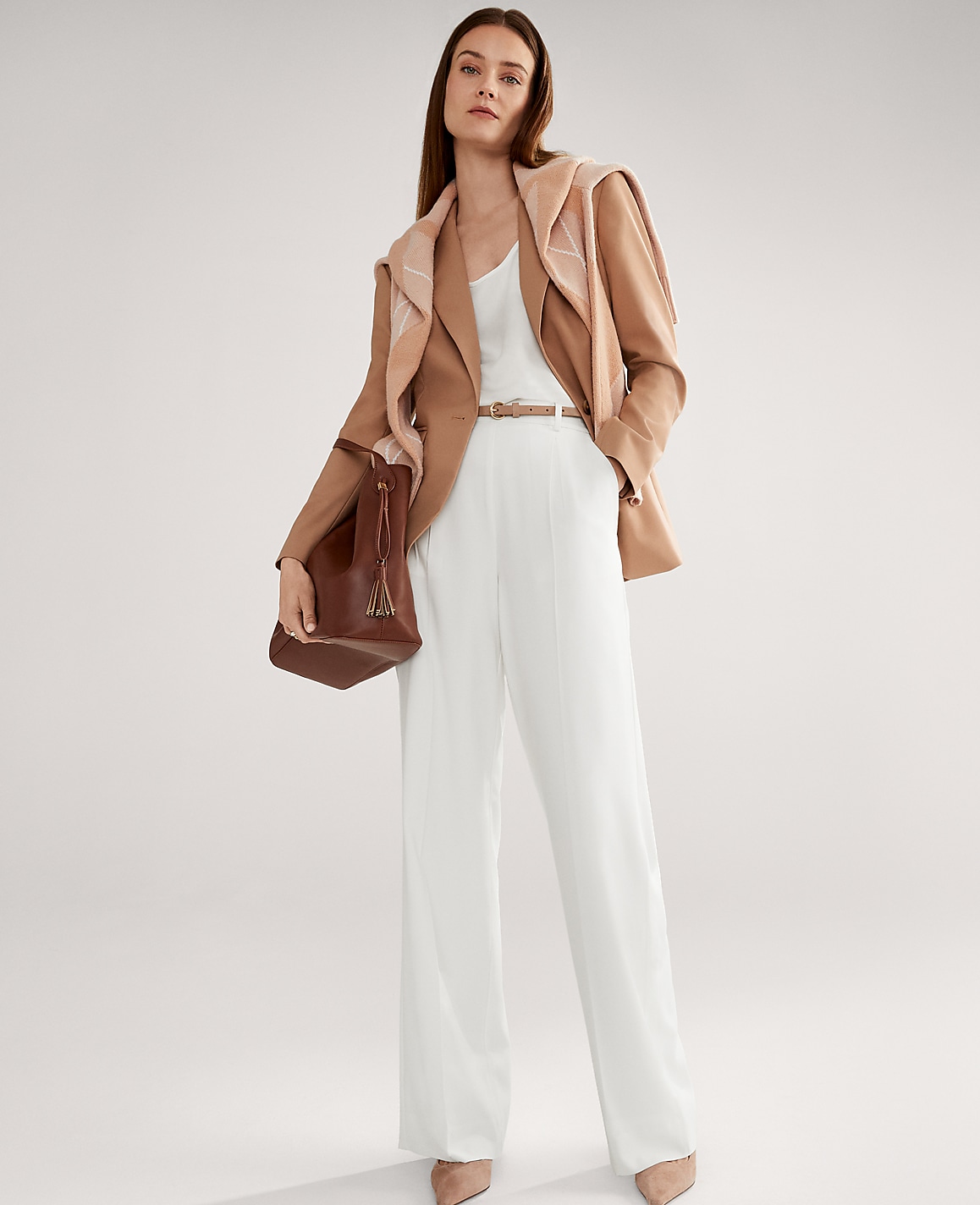 The Petite Side Button Wide-Leg Pant
