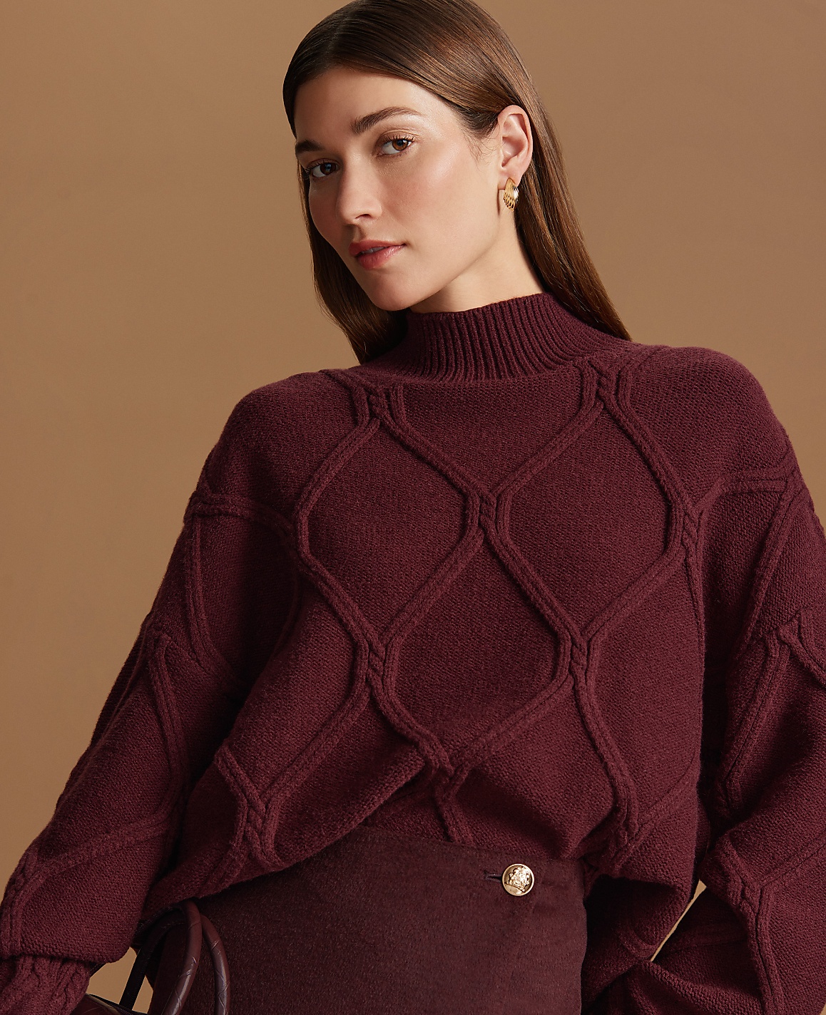 Petite Weekend Collection Cable Sweater
