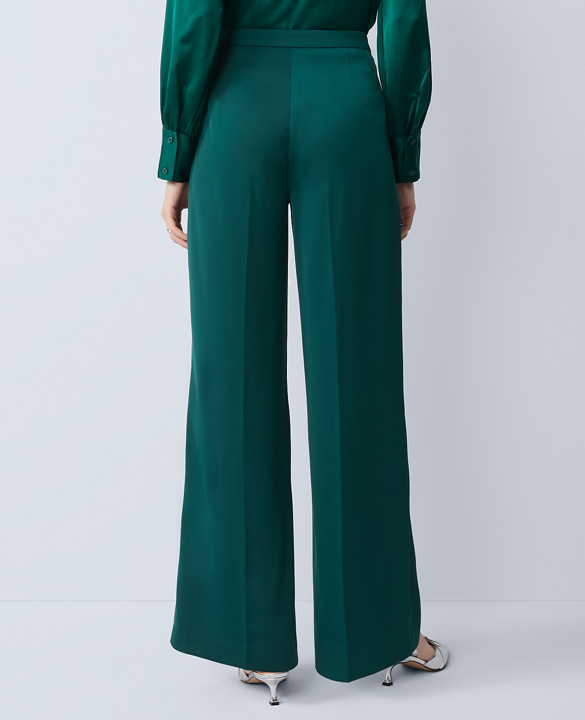 The Side Zip Pant in Satin