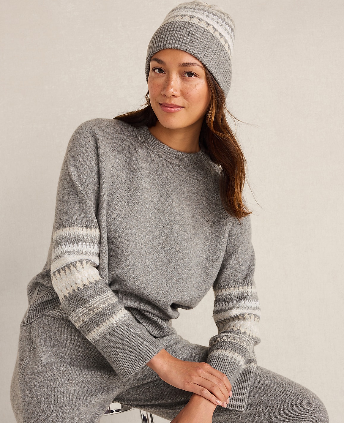 Haven Well Within Organic Cotton Blend Nostalgic Fair Isle Crewneck Sweater