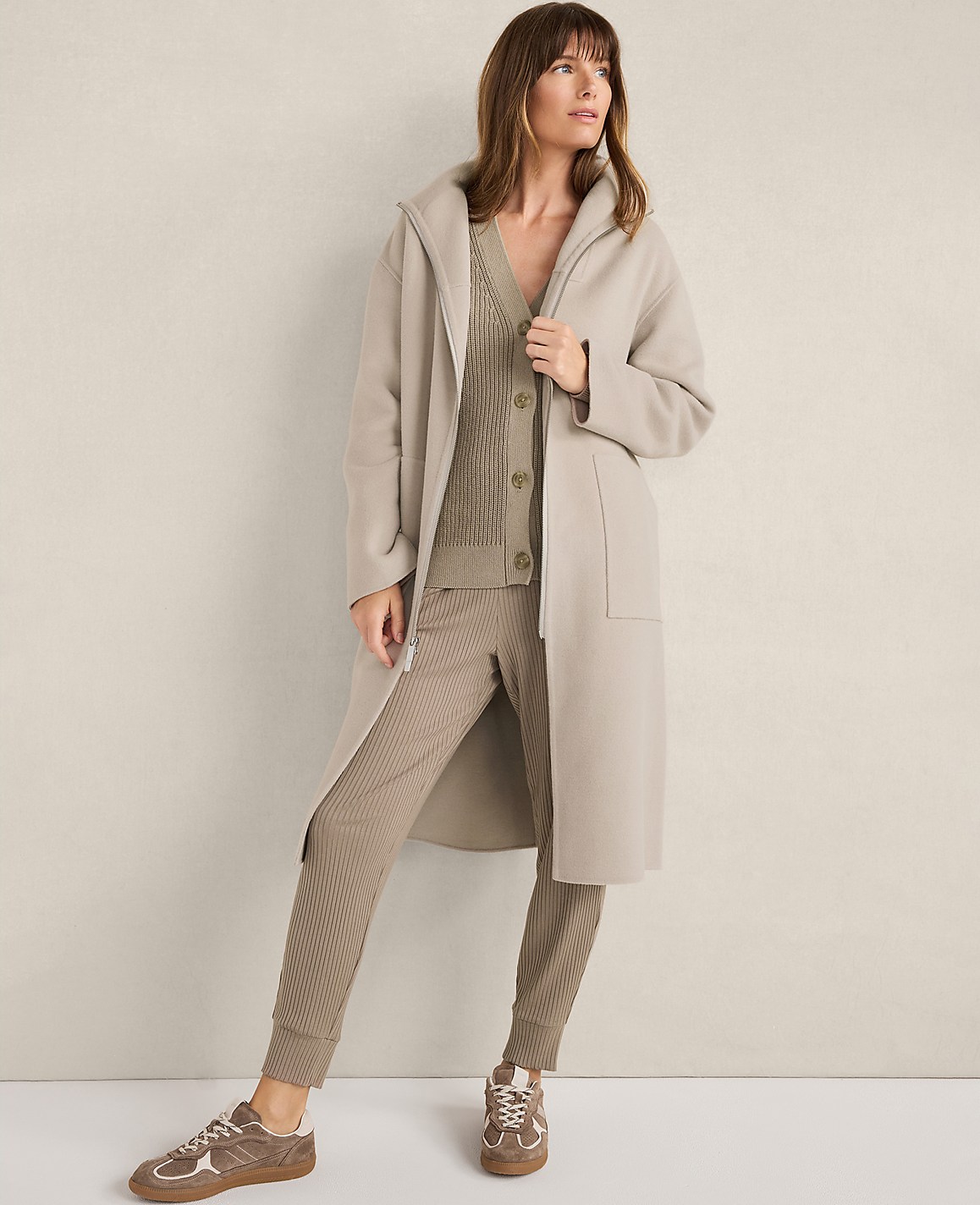 Haven Well Within Wool Blend Funnel Neck Coat
